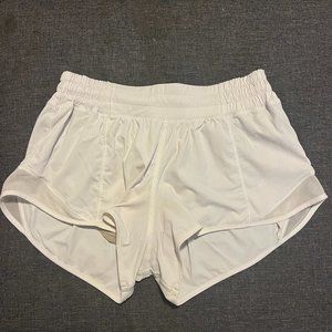 Lululemon Hotty Hot White Shorts Size 4 with Mesh Sides